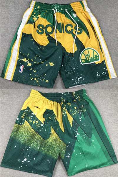 Mens Oklahoma City Thunder Green SuperSonics Shorts (Run Smaller)